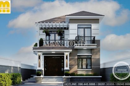 Mẫu nhà mái Nhật 8,6m x 11,3m hiện đại tại Cần Giờ | MH00639