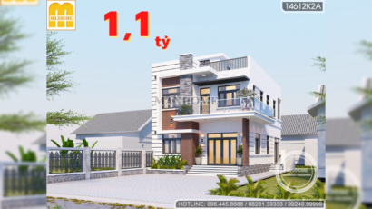 Mẫu nhà mái bằng hiện đại 8,4 x 13,9m đẹp tinh tế | MH00777