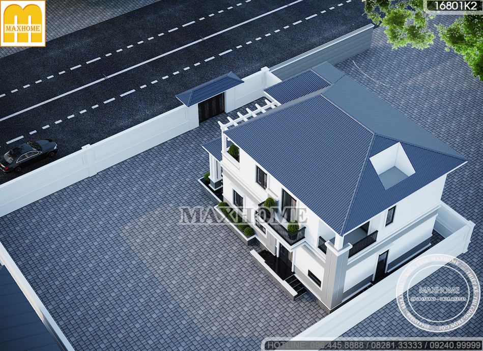 Mẫu nhà 2 tầng mái Nhật 8,6 x 11m đầy đủ tiện nghi | MH00922