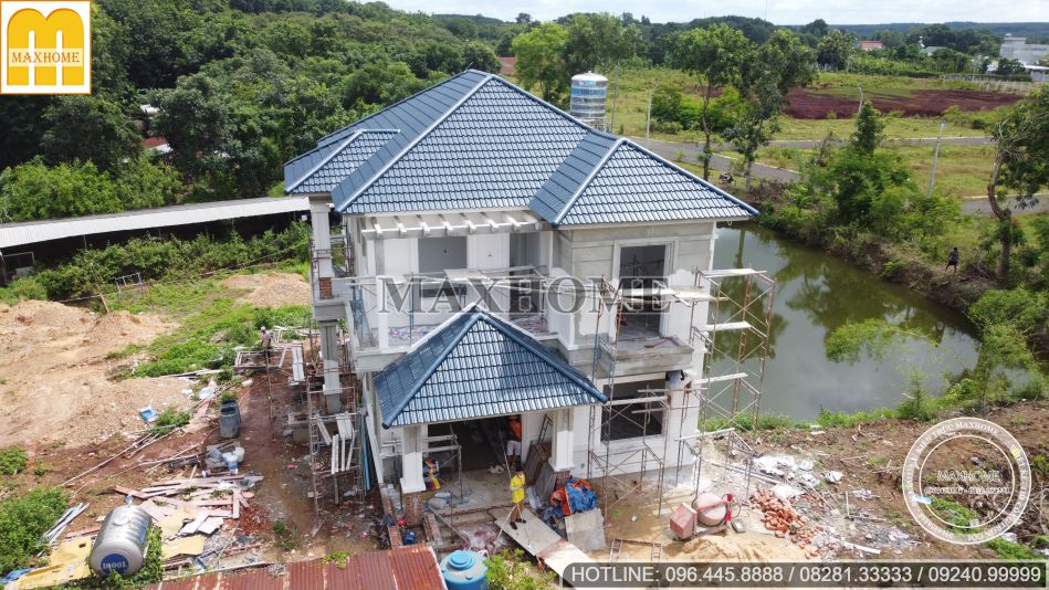 Thực tế hoàn thiện mẫu nhà 2 tầng mái Nhật quá đẹp ở Bình Phước