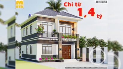 Mẫu nhà mái Nhật 2 tầng thiết kế tinh tế giá vô cùng hợp lý | MH01103