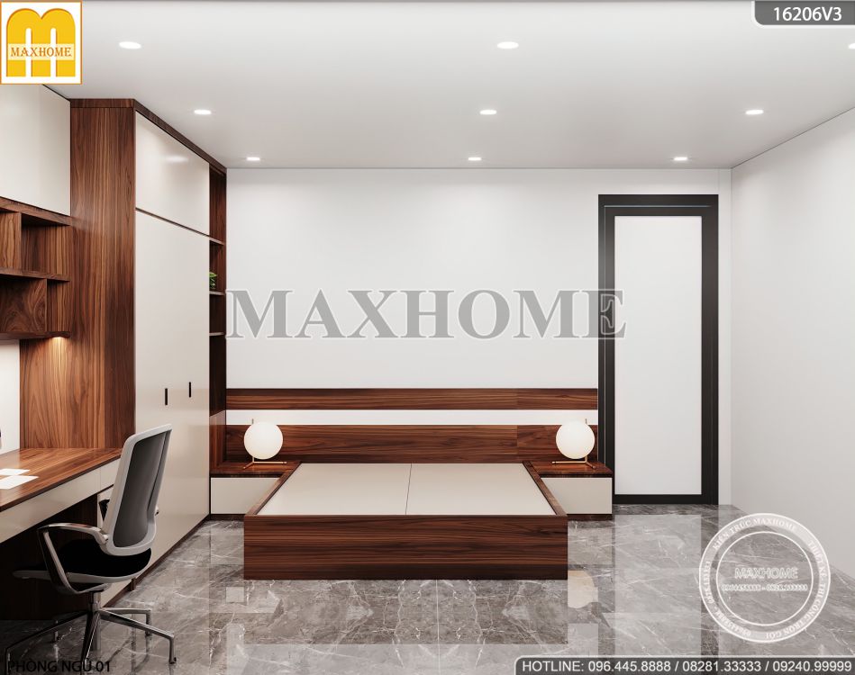 Biệt thự 3 tầng hiện đại kết hợp nội thất sang trọng HOT nhất | MH01196