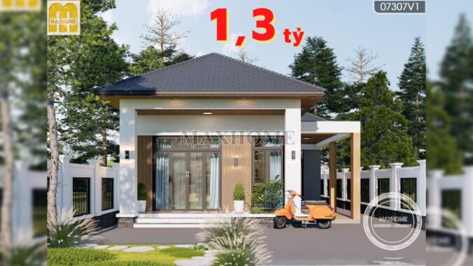 Mẫu nhà vườn mái Nhật cực chất mà giá lại siêu rẻ | MH01303