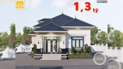 Mẫu nhà vườn mái Nhật tân cổ điển 8x13m đầy đủ công năng | MH01383