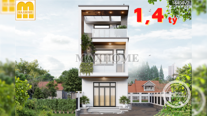Mẫu nhà phố 3 tầng mặt tiền 5m với thiết kế đơn giản và tối ưu | MH01432
