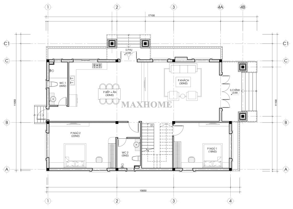 nha-2-tang-tan-co-4-phong-ngu-duoc-maxhome-thiet-ke-15