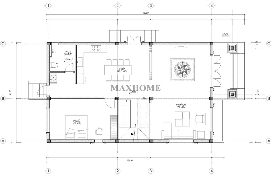 thiet-ke-nha-2-tang-mai-nhat-tan-co-dien-4-phong-ngu-day-du-cong-nang-mh05845