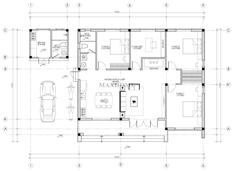 tien-nghi-voi-mau-nha-cap-4-co-gara-de-xe-rong-rai-o-ninh-binh-12