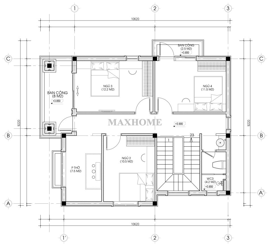 hot-ran-ran-mau-thiet-ke-nha-2-tang-4-phong-ngu-dep-o-hung-yen-16