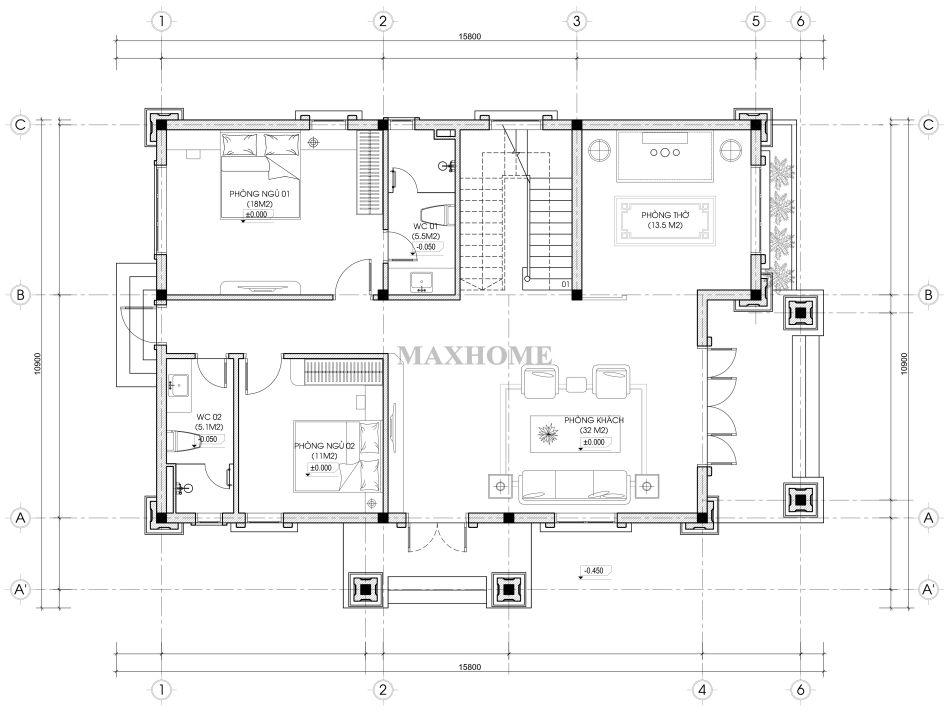 thiet-ke-nha-2-tang-tan-co-dien-dep-nhu-mo-voi-cong-nang-cuc-ky-tien-nghi-9