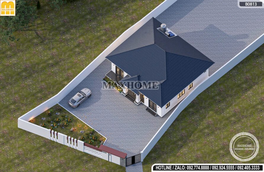 3D góc trên cao công trình MH46669