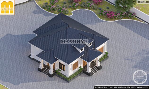 Chi tiết bản thiết kế nhà mái Nhật 1 tầng được yêu thích nhất - MH46395