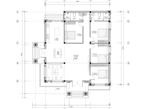 Chi tiết bản thiết kế nhà mái Nhật 1 tầng được yêu thích nhất - MH46395