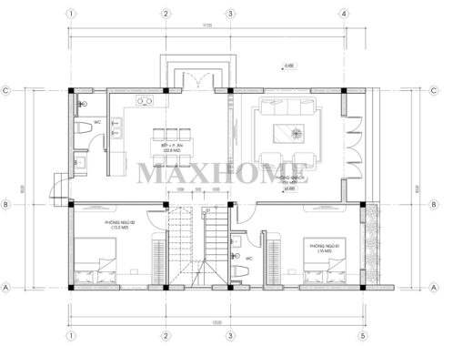 Mẫu nhà mái Bằng hiện đại, tối ưu công năng - MH46330