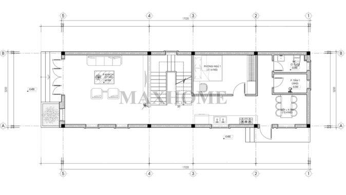 Mẫu nhà phố hiện đại tối ưu công năng MH46399