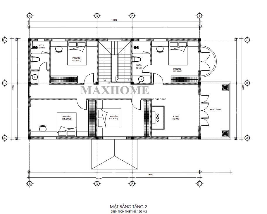 thiết kế mẫu nhà vườn 2 tầng mái nhật tân cổ điển cho gia chủ anh Cương Hưng Yên