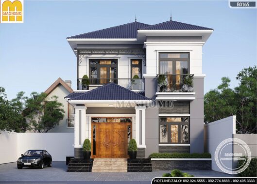 Mẫu nhà 2 tầng mái Nhật hiện đại, sang trọng - MH46315
