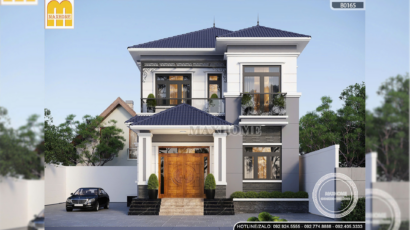 Mẫu nhà 2 tầng mái Nhật hiện đại, sang trọng - MH46315