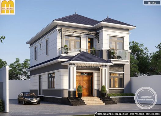 Mẫu nhà 2 tầng mái Nhật hiện đại, sang trọng - MH46315