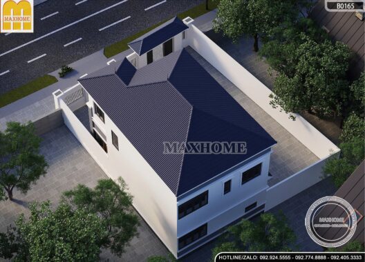 Mẫu nhà 2 tầng mái Nhật hiện đại, sang trọng - MH46315
