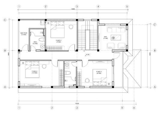 Mẫu nhà 2 tầng mái Nhật hiện đại, sang trọng - MH46315
