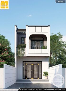 Mẫu nhà phố 5m mặt tiền hiện đại, trẻ trung - MH46646 Mẫu nhà phố 5m mặt tiền hiện đại, trẻ trung - MH46646