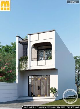 Mẫu nhà phố 5m mặt tiền hiện đại, trẻ trung - MH46646 Mẫu nhà phố 5m mặt tiền hiện đại, trẻ trung - MH46646