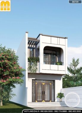 Mẫu nhà phố 5m mặt tiền hiện đại, trẻ trung - MH46646 Mẫu nhà phố 5m mặt tiền hiện đại, trẻ trung - MH46646