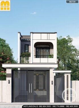 Mẫu nhà phố 5m mặt tiền hiện đại, trẻ trung - MH46646 Mẫu nhà phố 5m mặt tiền hiện đại, trẻ trung - MH46646