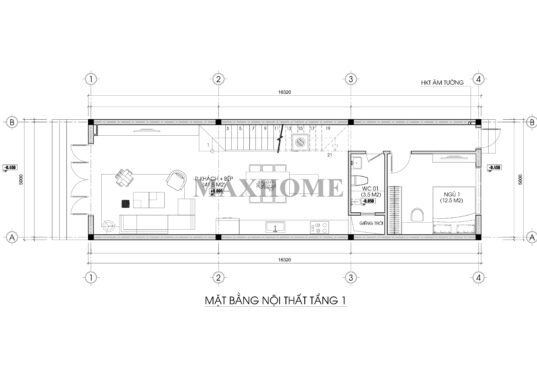 Mẫu nhà phố 5m mặt tiền hiện đại, trẻ trung - MH46646 Mẫu nhà phố 5m mặt tiền hiện đại, trẻ trung - MH46646