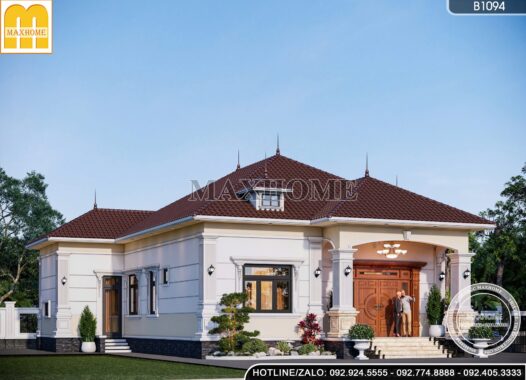 Mẫu nhà vườn mái Nhật 1 tầng đầy đủ tiện nghi - MH46824