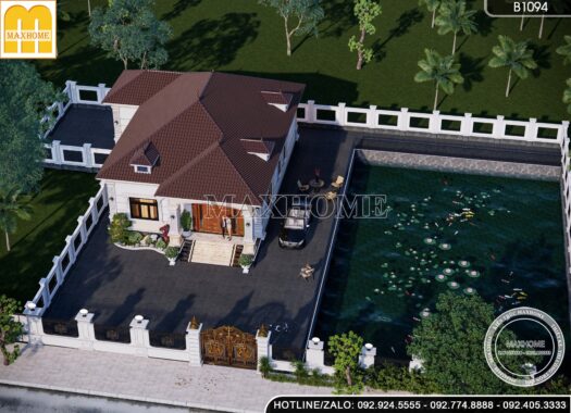 Mẫu nhà vườn mái Nhật 1 tầng đầy đủ tiện nghi - MH46824