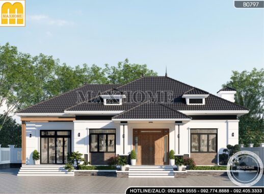 Mẫu nhà vườn mái Nhật 1 tầng khiến người xem mê mẩn - MH46638