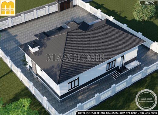 Mẫu nhà vườn mái Nhật 1 tầng khiến người xem mê mẩn - MH46638