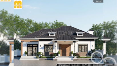Mẫu nhà vườn mái Nhật 1 tầng khiến người xem mê mẩn - MH46638