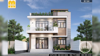 Mẫu nhà 2 tầng mái bằng hiện đại | MH47029