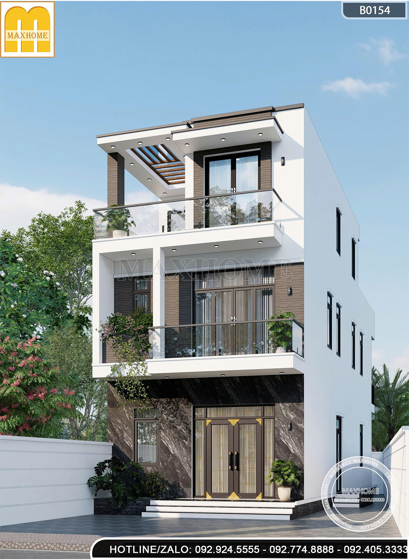 Nhà phố hiện đại 3 tầng | MH46802 Nhà phố hiện đại 3 tầng | MH46802