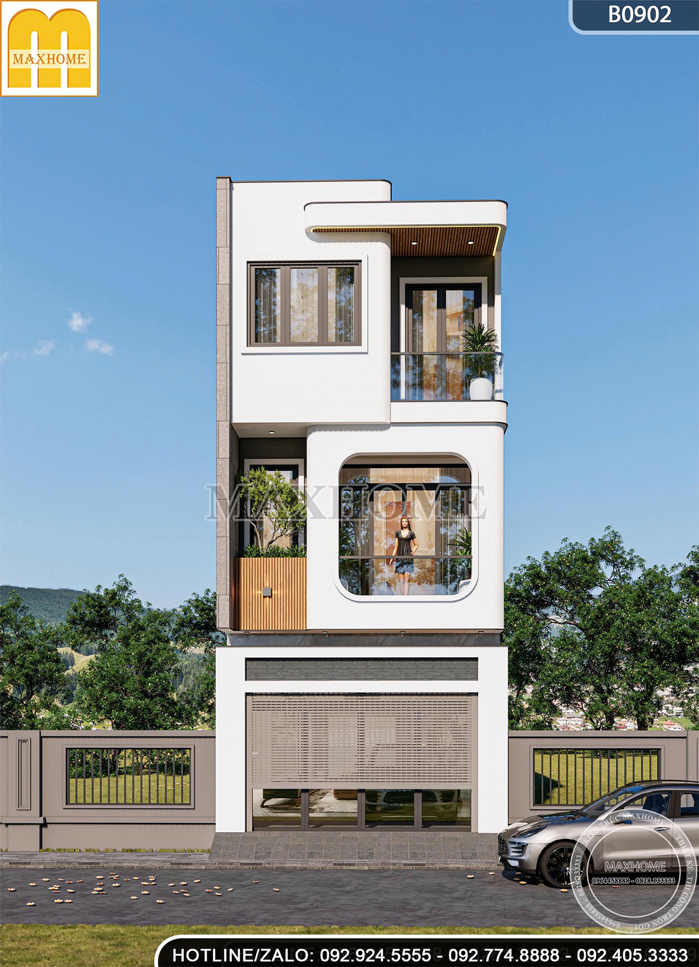 Mẫu nhà phố 3 tầng hiện đại | MH46814