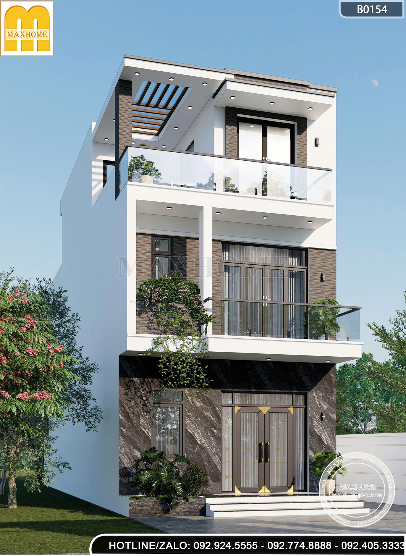 Nhà phố hiện đại 3 tầng | MH46802 Nhà phố hiện đại 3 tầng | MH46802