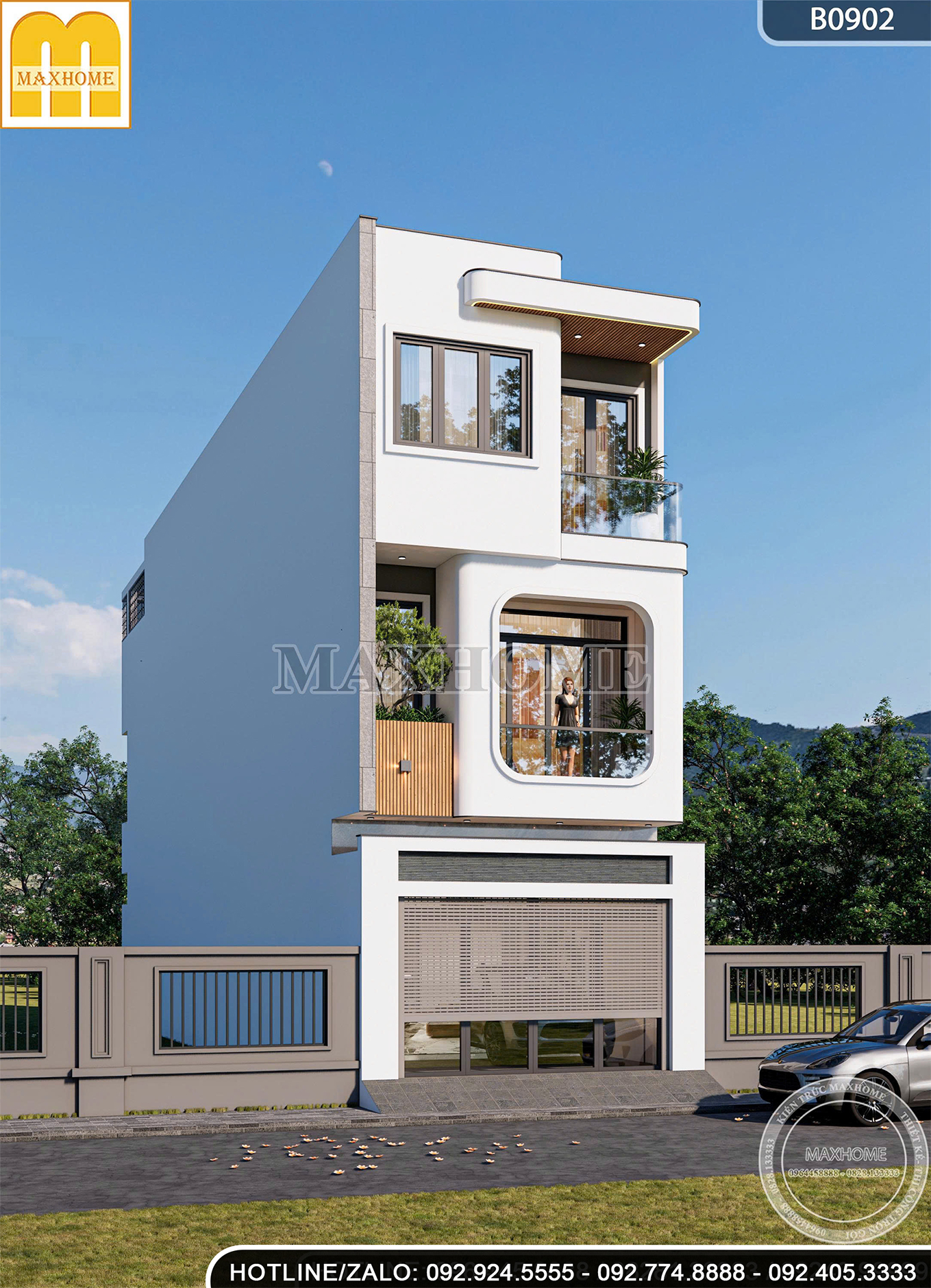 Mẫu nhà phố 3 tầng hiện đại | MH46814