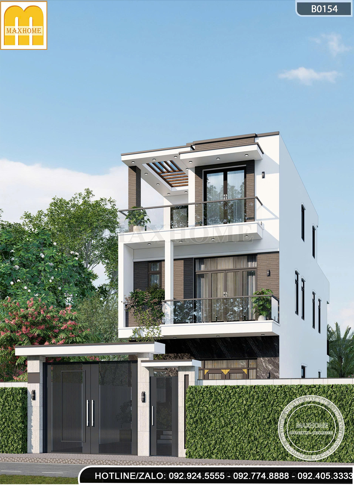 Nhà phố hiện đại 3 tầng | MH46802 Nhà phố hiện đại 3 tầng | MH46802