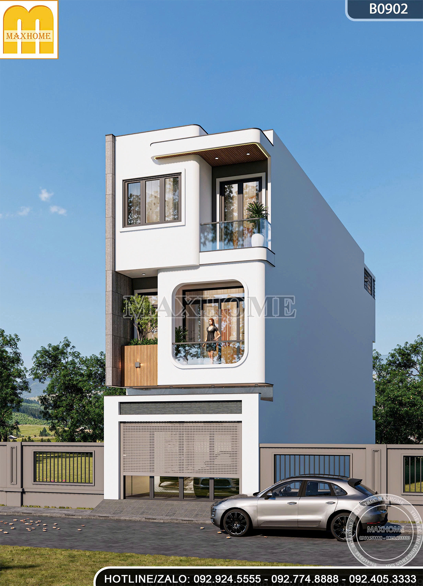Mẫu nhà phố 3 tầng hiện đại | MH46814