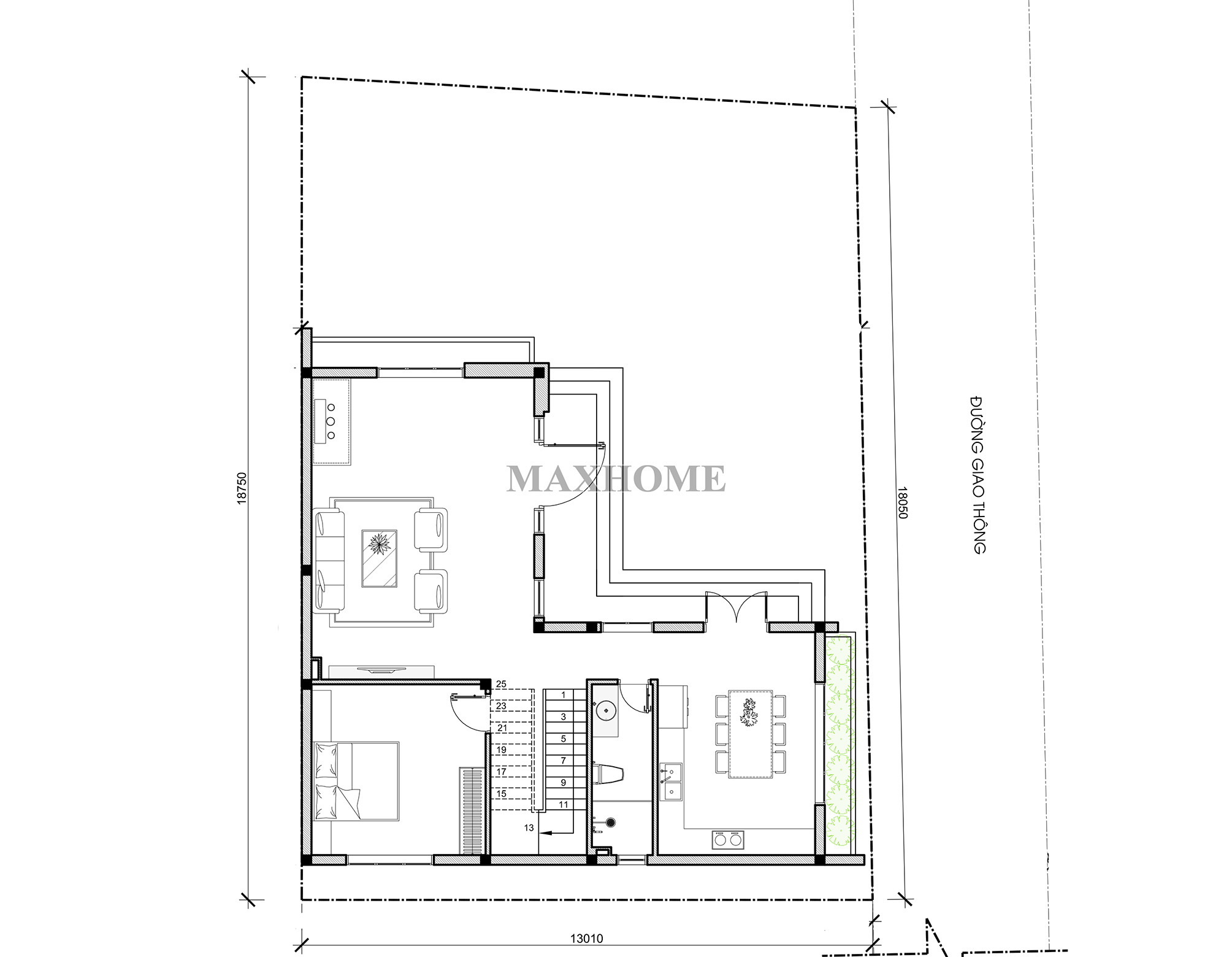 Mặt bằng định vị công trình