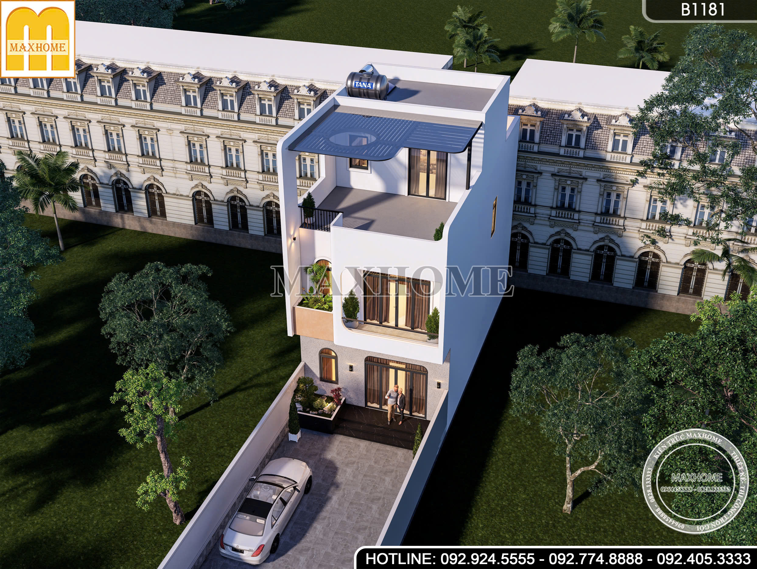 Mẫu Nhà Phố 3 Tầng Hiện Đại | MH47018