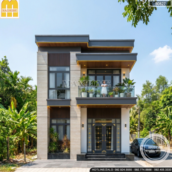 Thiết kế nhà 2 tầng hiện đại với chi phí tiết kiệm cho gia chủ tại Lào Cai