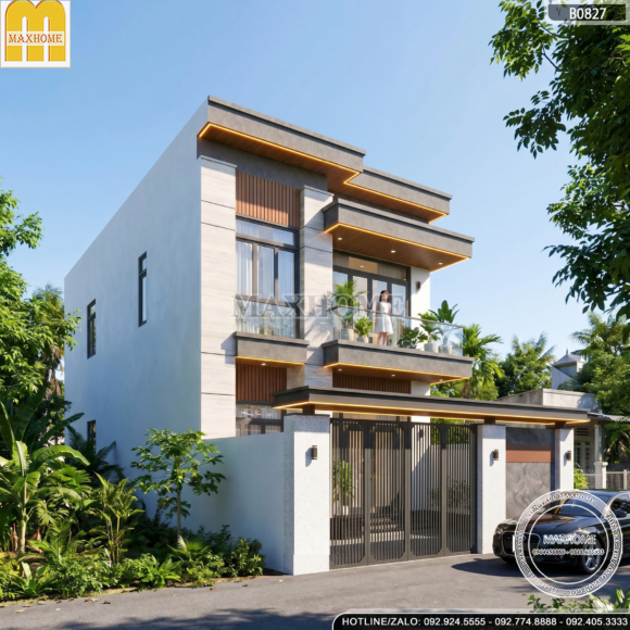 Thiết kế nhà 2 tầng hiện đại với chi phí tiết kiệm cho gia chủ tại Lào Cai