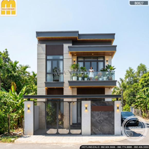 Thiết kế nhà 2 tầng hiện đại với chi phí tiết kiệm cho gia chủ tại Lào Cai