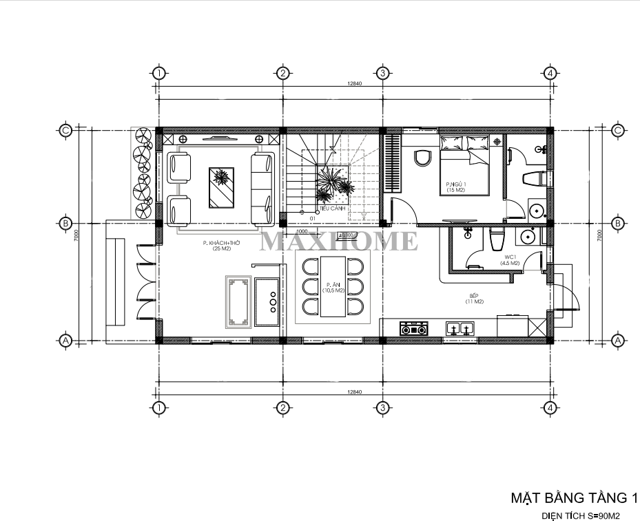 Thiết kế nhà 2 tầng hiện đại với chi phí tiết kiệm cho gia chủ tại Lào Cai