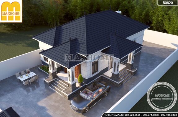 Mẫu nhà cấp 4 mái Nhật đầy đủ tiện nghi, giá rẻ tại Thanh Hóa - MH46670 Mẫu nhà cấp 4 mái Nhật đầy đủ tiện nghi, giá rẻ tại Thanh Hóa - MH46670
