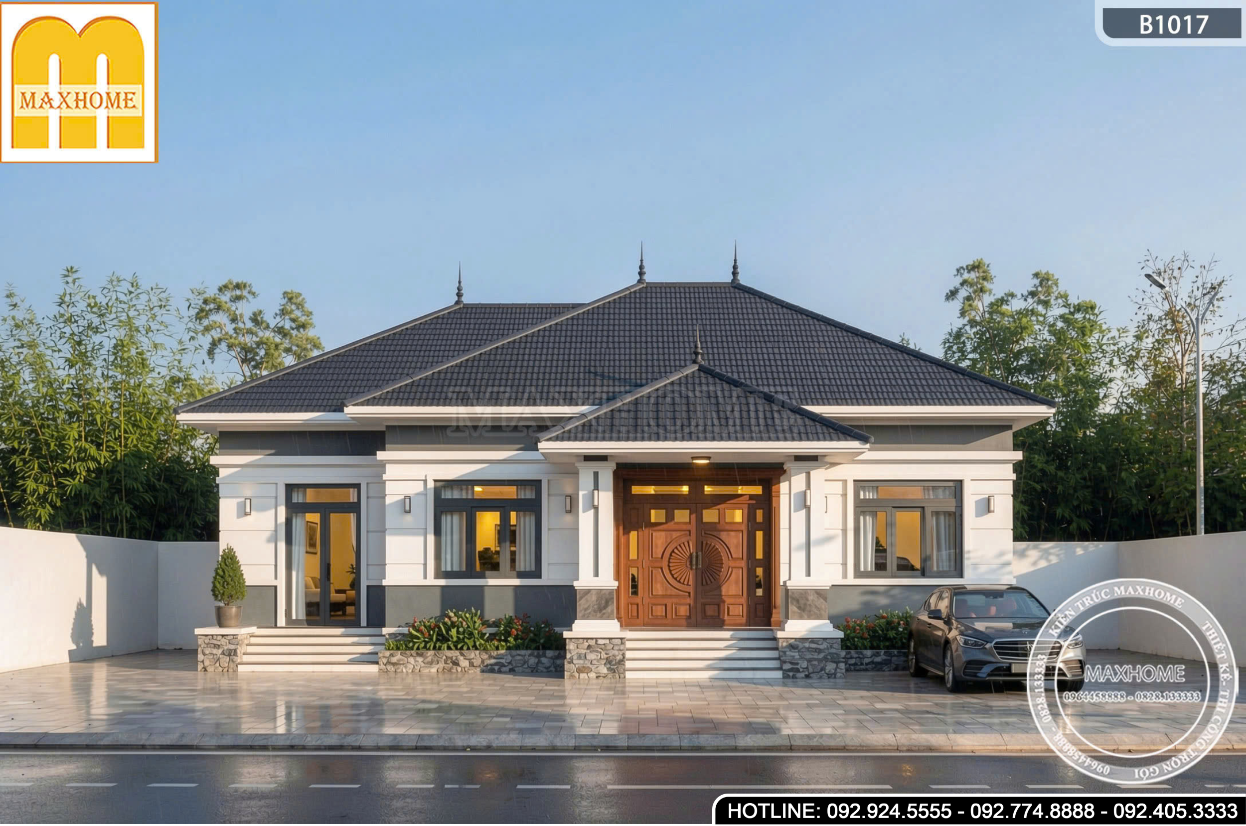 Mẫu nhà vườn mái Nhật 1 tầng hiện đại, chi phí hợp lý | MH46930 Mẫu nhà vườn mái Nhật 1 tầng hiện đại, chi phí hợp lý | MH46930